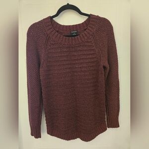 Calvin Klein Jeans Large Burgundy Long Sleeve Knit Crew Neck Sweater